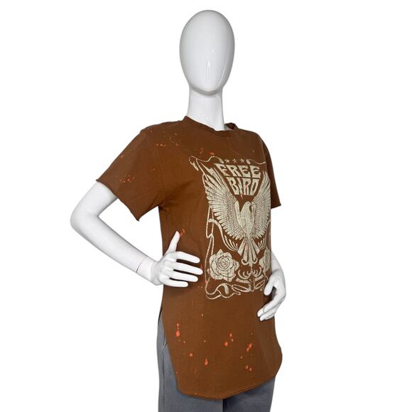 FREE BIRD Brown Oversized Shirt with Slips - Size Small | Trendy & Comfortable - Picture 2 of 6